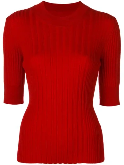 Maison Margiela Short-sleeve Fitted Sweater - Red