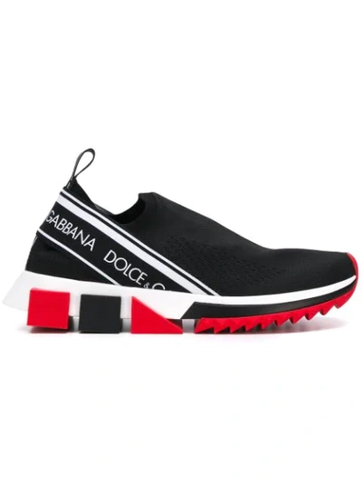 Dolce & Gabbana Black, White And Red Sorrento Logo Sneakers