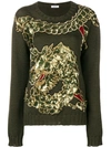P.a.r.o.s.h Dragon Sequin Embroidered Jumper In Green