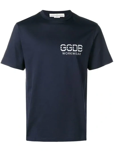 Golden Goose Tshirt Logo Work In Blue