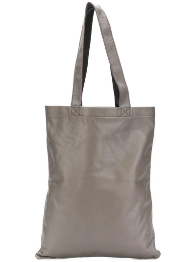 Rick Owens Shopping Tote In Grey