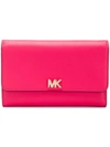 Michael Michael Kors Mott小牛皮大号钱包 - 粉色 In Pink & Purple