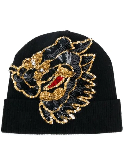 P.a.r.o.s.h . Sequin Embellished Knitted Hat - Black