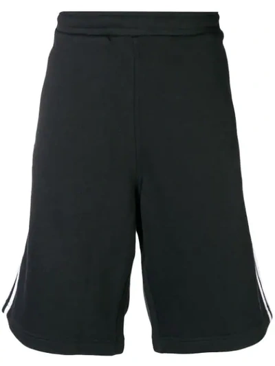 Adidas Originals Three Stripe Track Shorts In Black