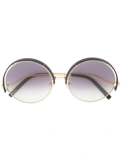 Linda Farrow Matthew Wiliamson Round Sunglasses In Metallic