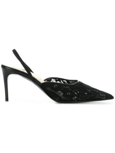 Stella Mccartney Lace Slingback Pumps - Black