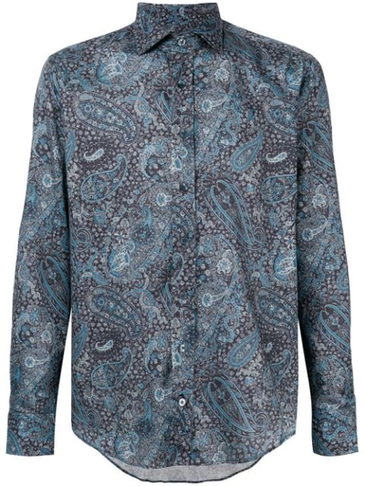 Etro Paisley Printed Shirt In Blue
