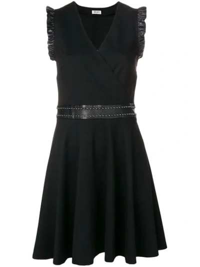 Liu •jo Liu Jo Studded Belt Flared Dress - Black