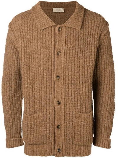 Maison Flaneur Buttoned Cardigan In Brown