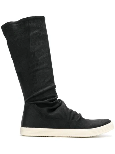 Rick Owens Flat Sole Boots - Black