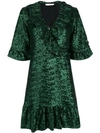 Amen Sequin Embellished Wrap Dress - Green