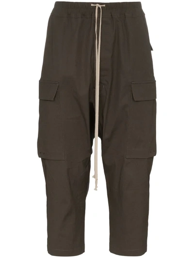 Rick Owens Drawstring Cropped Trousers In Grey