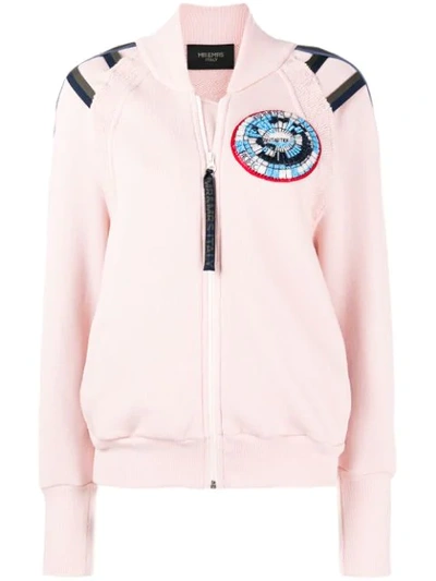 Mr & Mrs Italy Patched Bomber Jacket In Pink