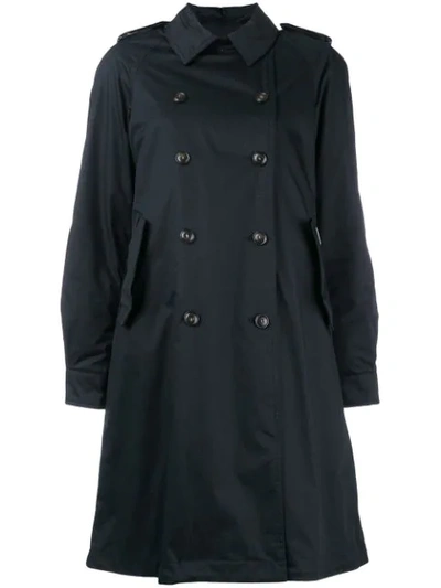 Woolrich Double Breasted Rain Coat - Black