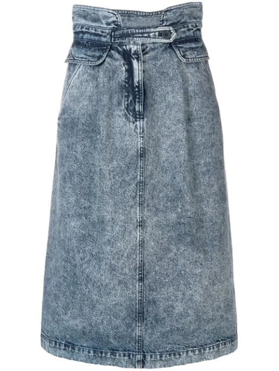 Sea Jocelyn Acid Wash Denim Skirt In Blue