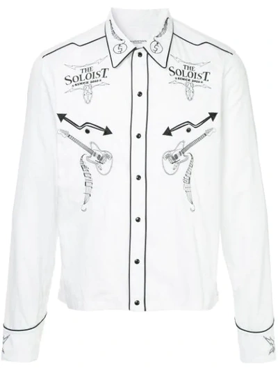 Takahiromiyashita The Soloist Piping Detail Embroidered Shirt In White