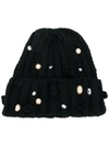 Ca4la Embellished Beanie Hat - Black
