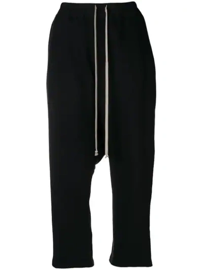 Rick Owens Drkshdw Drawstring Cropped Trousers In Black