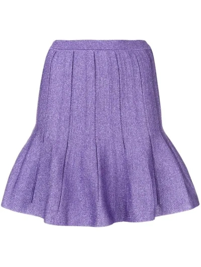 Alberta Ferretti Ruffled Mini Skirt In Purple