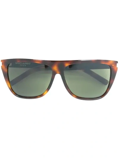 Saint Laurent New Wave 1 Sunglasses In Brown