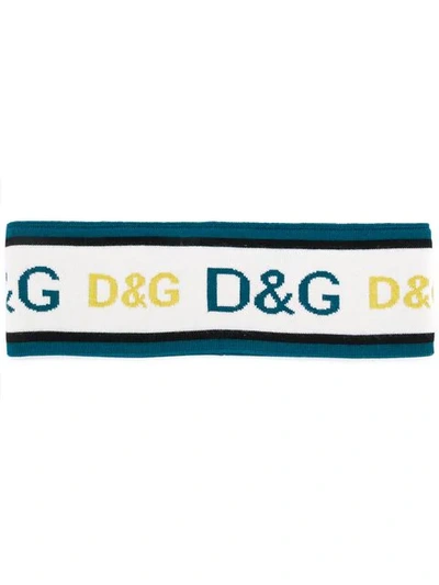Dolce & Gabbana Stirnband Mit Logos - Blau In Blue