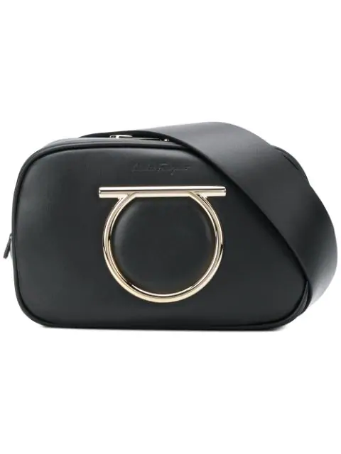 Salvatore Ferragamo Vela Leather Belt Bag In Black | ModeSens