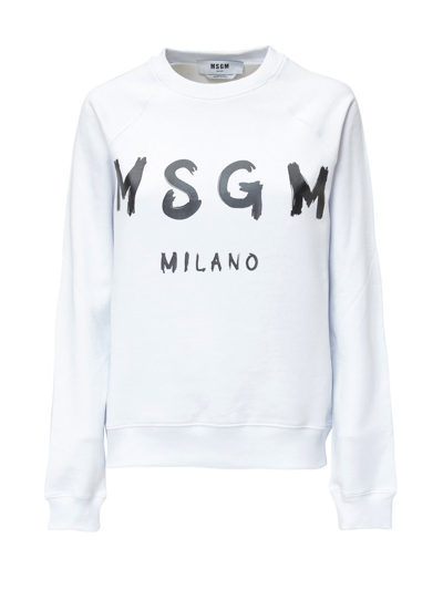 Msgm Logo印花套头衫 In White