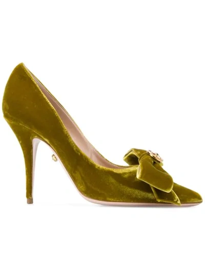 Fausto Puglisi Bow Embellished Pumps In Green
