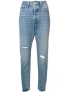 Levi's : Made & Crafted Distressed Cropped Jeans - Blue
