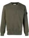 Stone Island Shadow Project Embroidered Concealed Pocket Sweatshirt In Green