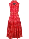 Samantha Sung Printed Flared Summer Dress In Red