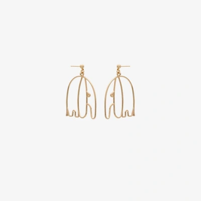 Malaika Raiss Gold Plated Elephant Earrings - Metallic