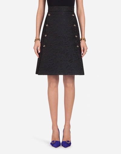 Dolce & Gabbana Jacquard Skirt In Black