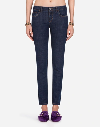 Dolce & Gabbana Stretch Cotton Pretty Fit Jeans In Blue