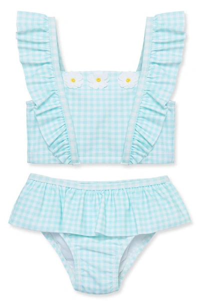 Little Me Babies' Daisy Gingham Two-piece Swimsuit In Blue