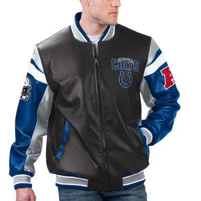 G-iii Sports By Carl Banks Black Indianapolis Colts Full-zip Varsity Jacket