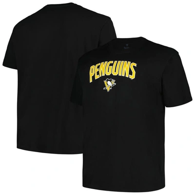 Profile Men's  Black Pittsburgh Penguins Big And Tall Arch Over Logo T-shirt
