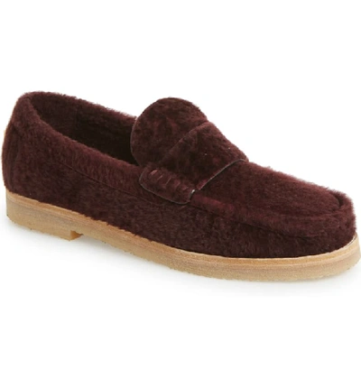 Stuart Weitzman Women's Bromley Shearling Loafers In Cabernet Chicago