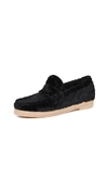 Stuart Weitzman Bromley Shearling Fur Loafers In Black