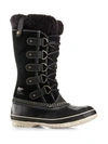 Sorel Joan Of Artic Suede And Shearling Winter Boots In Black