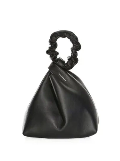 Elena Ghisellini Small Slouchy Leather Bucket Bag In Black