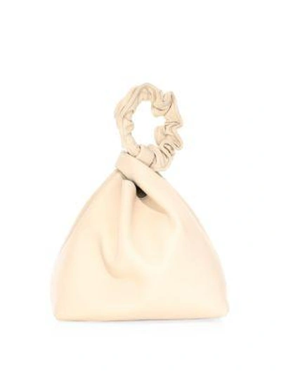 Elena Ghisellini Small Slouchy Leather Bucket Bag In Milk