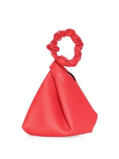 Elena Ghisellini Small Slouchy Leather Bucket Bag In Scarlet