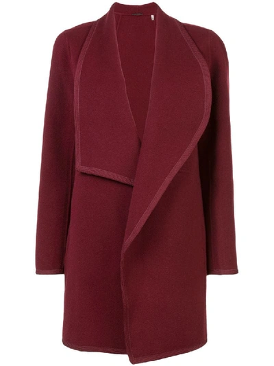 Elie Tahari Christina Double Face Wool Car Coat In Winterberry