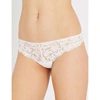 Dkny Classic Floral Lace Thong In White