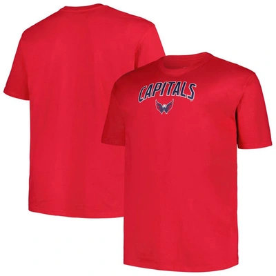 Profile Red Washington Capitals Big & Tall Arch Over Logo T-shirt