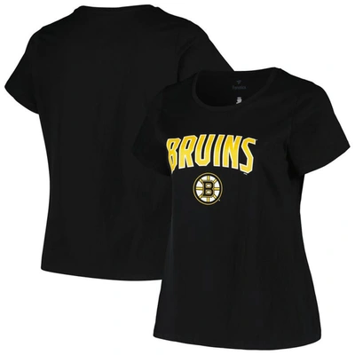 Profile Black Boston Bruins Plus Size Arch Over Logo T-shirt