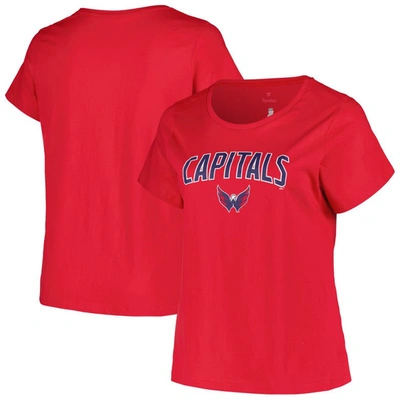 Profile Red Washington Capitals Plus Size Arch Over Logo T-shirt