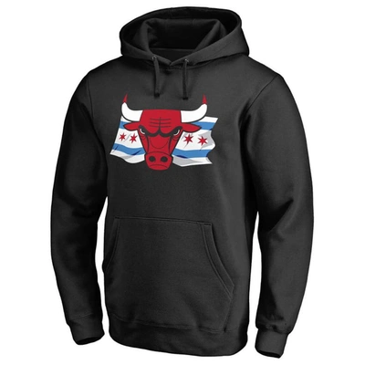 Fanatics Branded Black Chicago Bulls Hometown Collection Chicago Flag Pullover Hoodie
