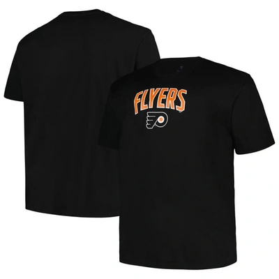 Profile Men's Black Philadelphia Flyers Big Tall Arch Over Logo T-shirt